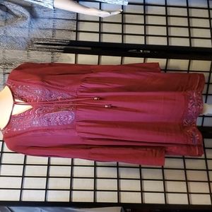 Deep Red Bohemian Dress by Knox Rose